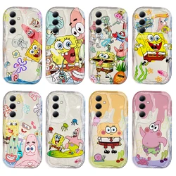 Cute Patricks Star SpongeBobs 3D Wave Case For Samsung A73 A72 A71 A55 A54 A53 A35 A34 A33 A25 A24 A23 A15 A14 A05 4G 5G Cover