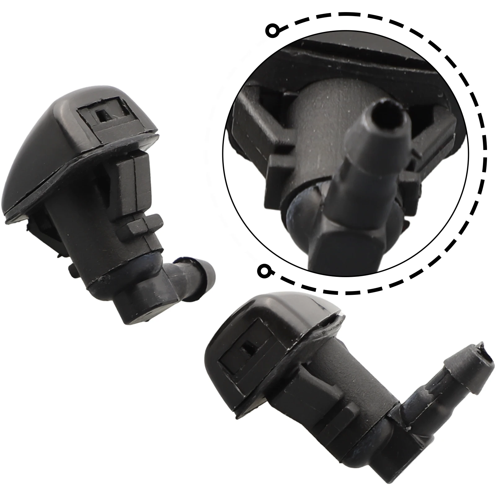 

Nozzles Washer Nozzles Windshield 2pc 5182327AA/8E5Z17603 Accessories Black Car Truck Parts Brand New Accessories