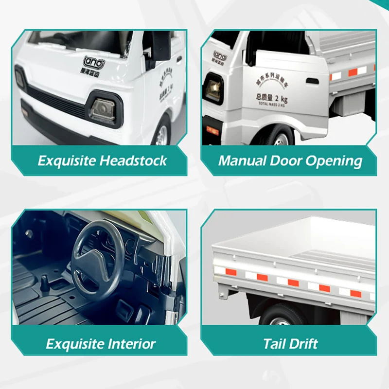 2.4G RC Truck Drift Pickup Sound And Light Electric Toy Vehicle Goods Train Van Remote Control Car Gifts Toys Boys