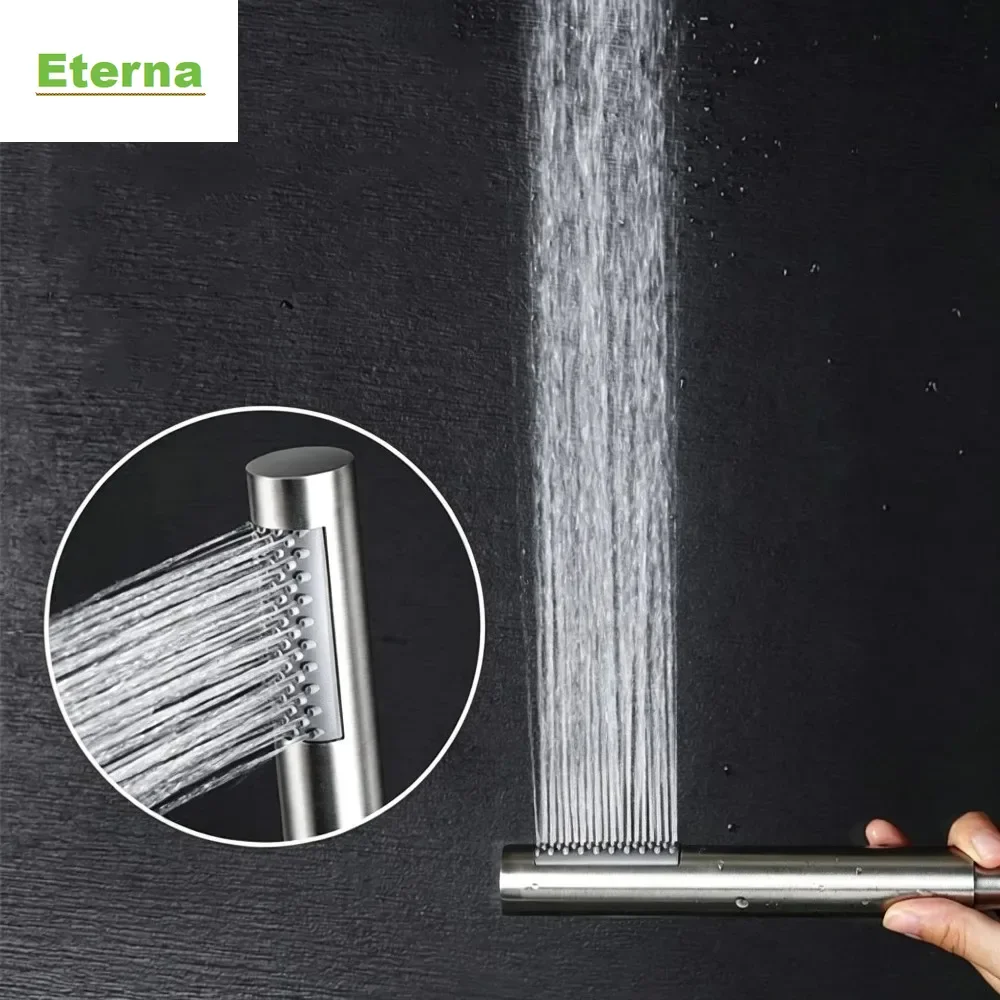 Polished Finish High Pressure Handheld Shower Head Sleek Single-Function Shower with Holder for Daily Showering