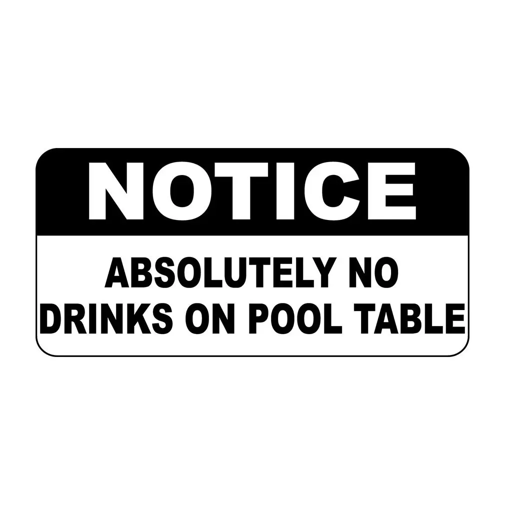 Fastasticdeals Notice Absolutely No Drinks On Pool Table Vintage Style Metal Sign 8 X 12 in