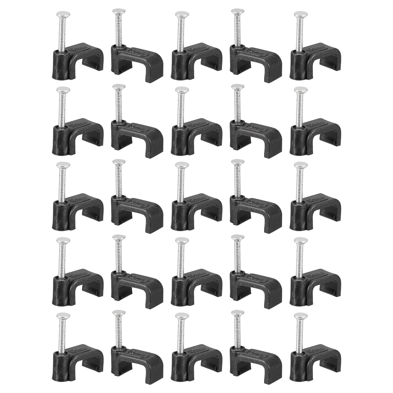 

100pcs Half Clamps Black J Hooks Cable Clip Wire Fixing Tools Steel Nail Clips Supports Lightweight Durable Portable