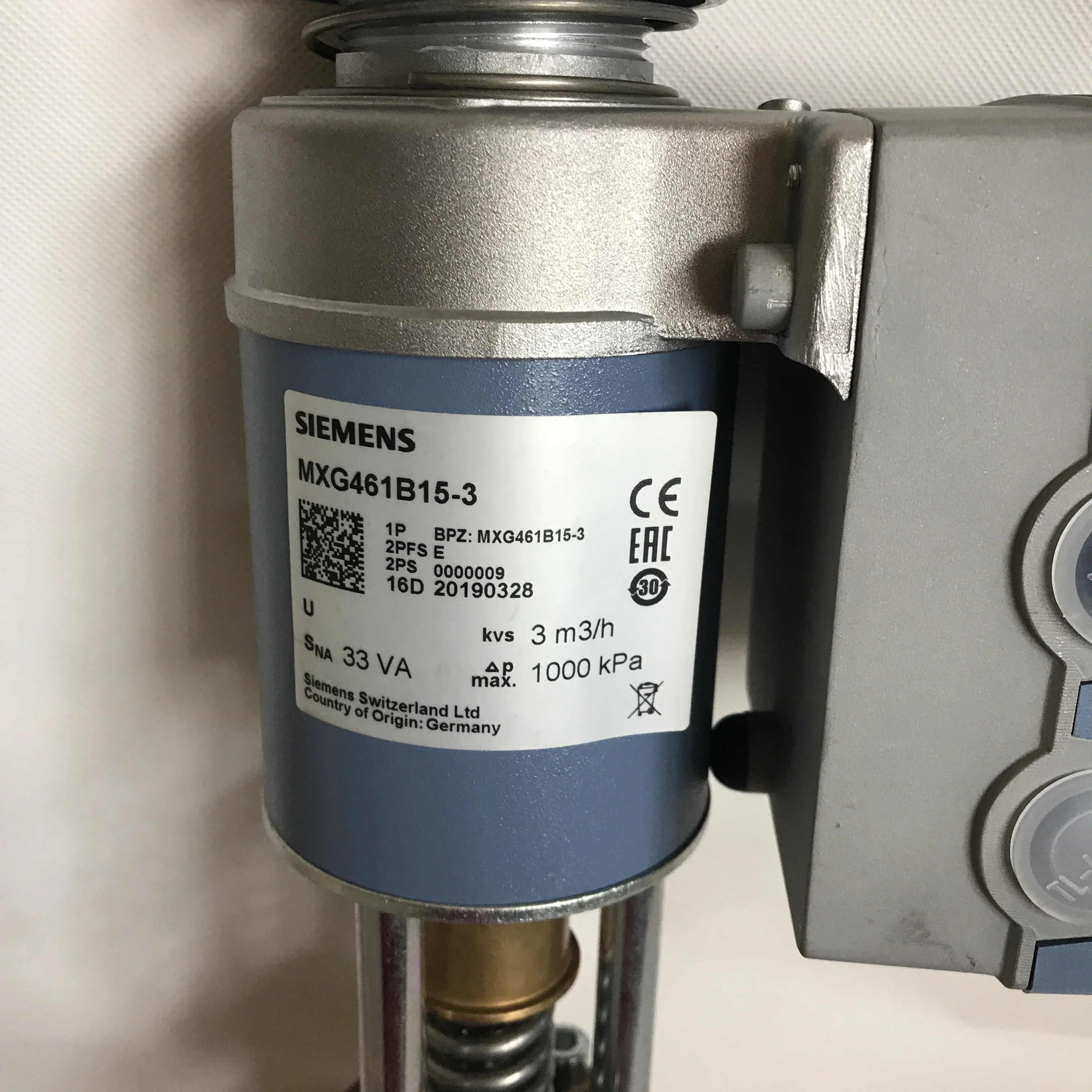 

Modulating control valves with magnetic actuator, PN16, external thread, SIEMENS Solenoid valve MXG461B MXG461B20-5 MXG461B25-8