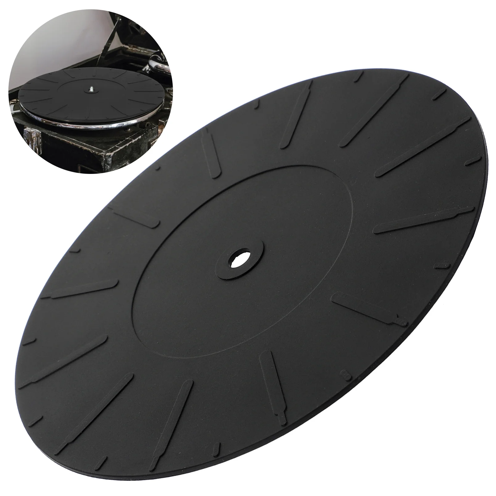 

Silicone Turntable Mat Black Non-Slip Record Player Pad Anti- Absorption Vinyl Record Mat Turntable