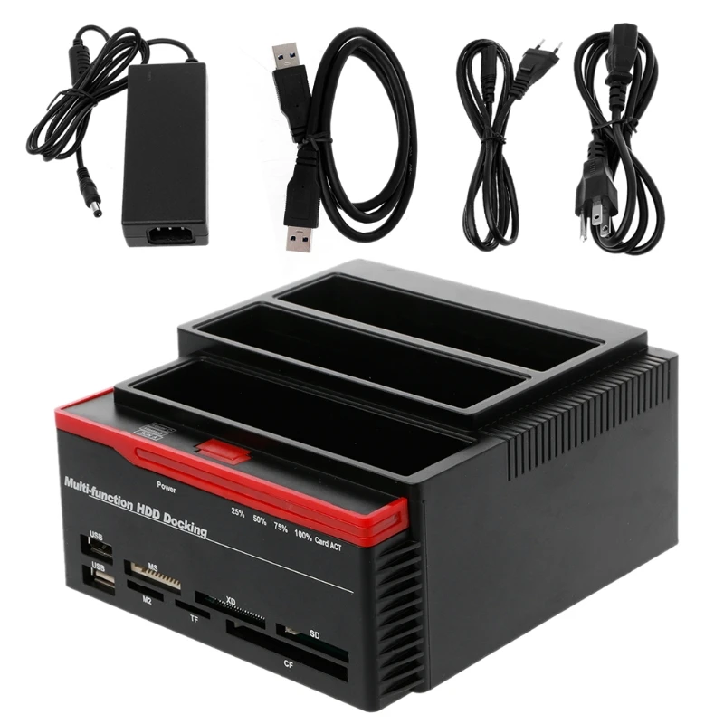 

New USB3.0 To SATA IDE External 2.5"/3.5" HDD Hard Drive Docking Station Card Reader *dls*