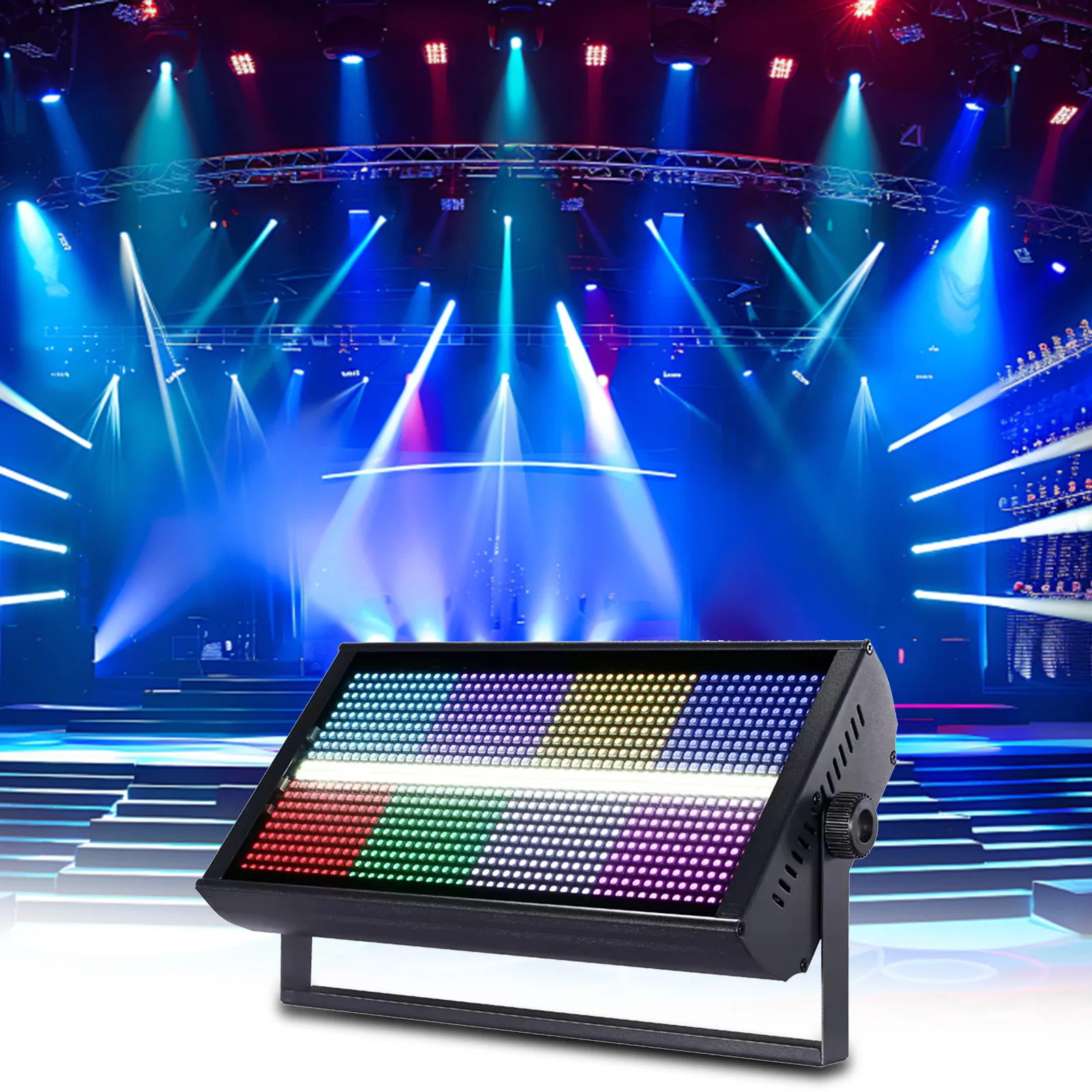 

LED Stage Strobe Light 2in1 W+RGB DMX DJ Disco Club Bar Family Gathering High Bright Stage Effect Light 8-segment horse racing