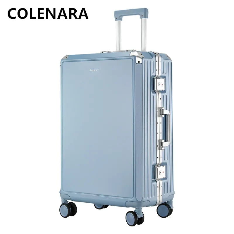 COLENARA-Equipaje de cabina con marco de aluminio, Maleta Universal con ruedas rodantes, ABS + PC, 20, 22, 24 y 26 pulgadas