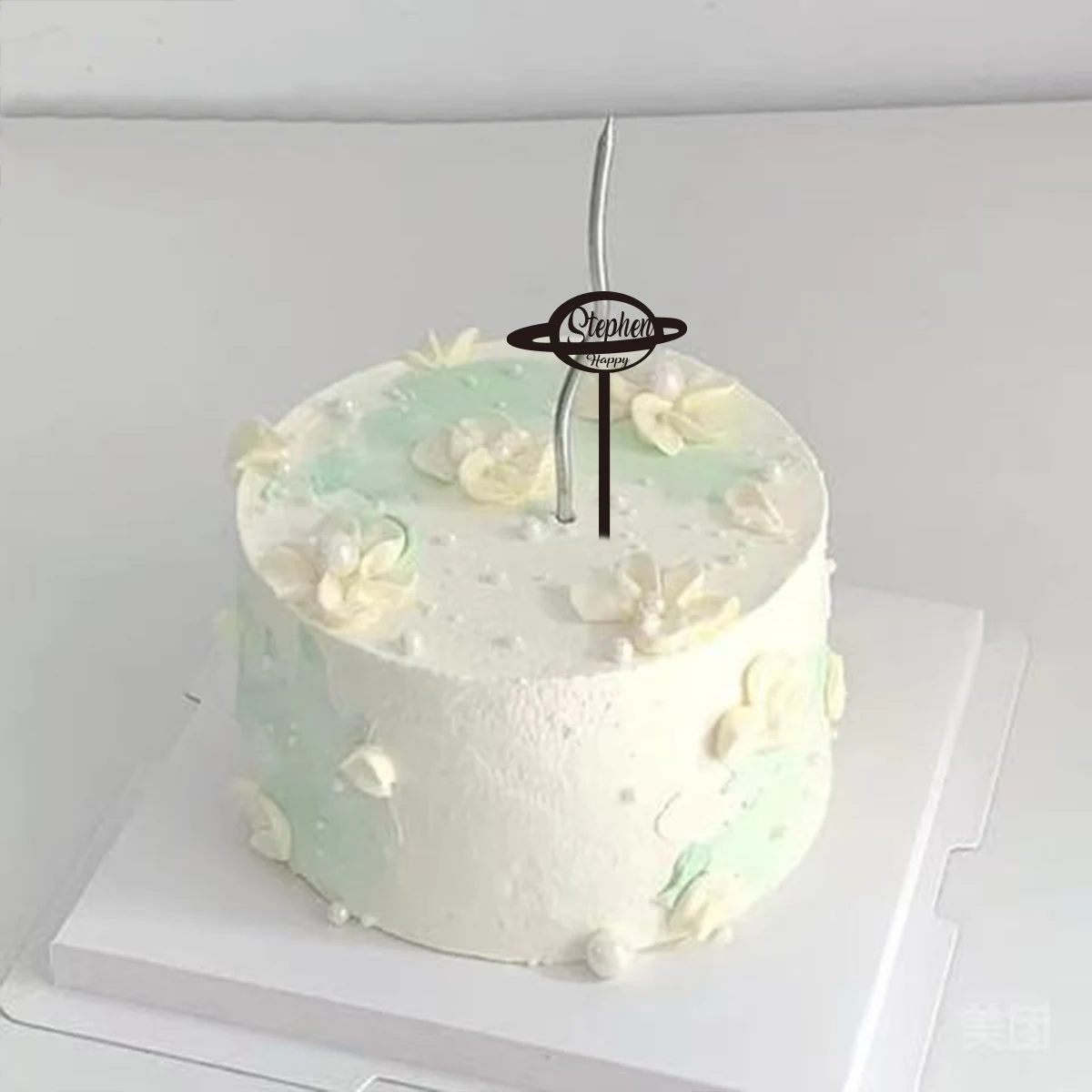 1PC Affordable Happy birthday wishes with star patterns Customized Name Cake Sign Cake Ornaments Unique Birthday Party Décor