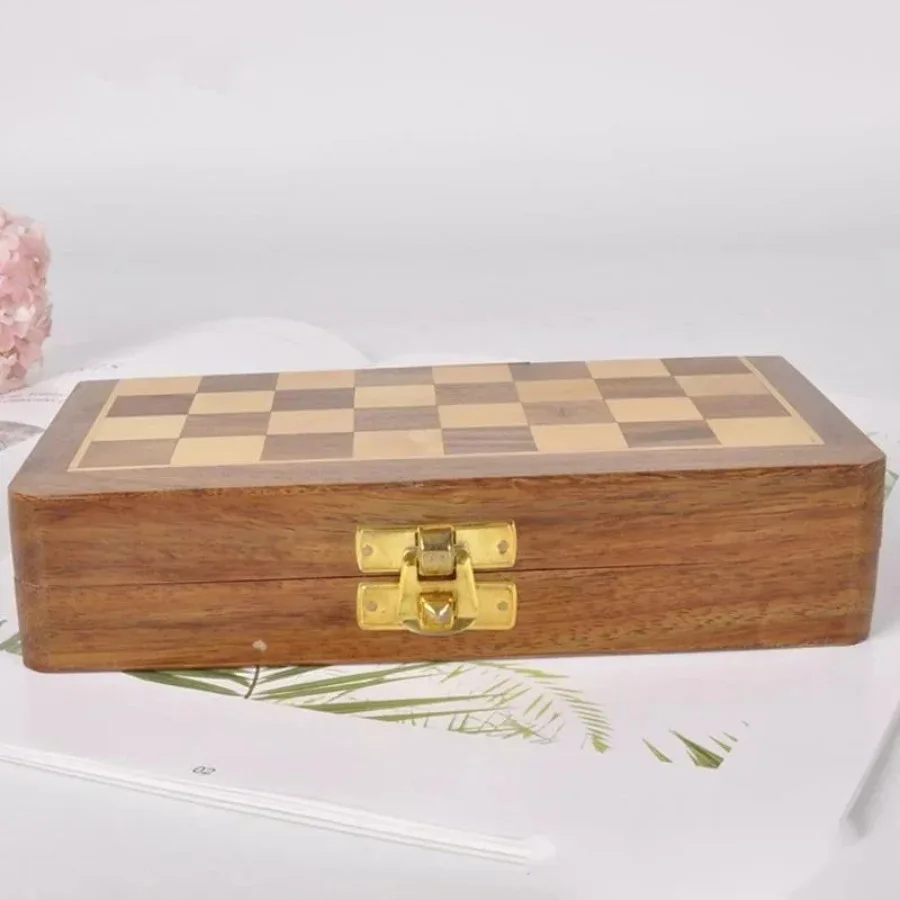 Wooden Magnetic Chess Set Portable Student Competition Board Game Nordic Office Desk Decor Upscale Ornament Gift For Children view 4