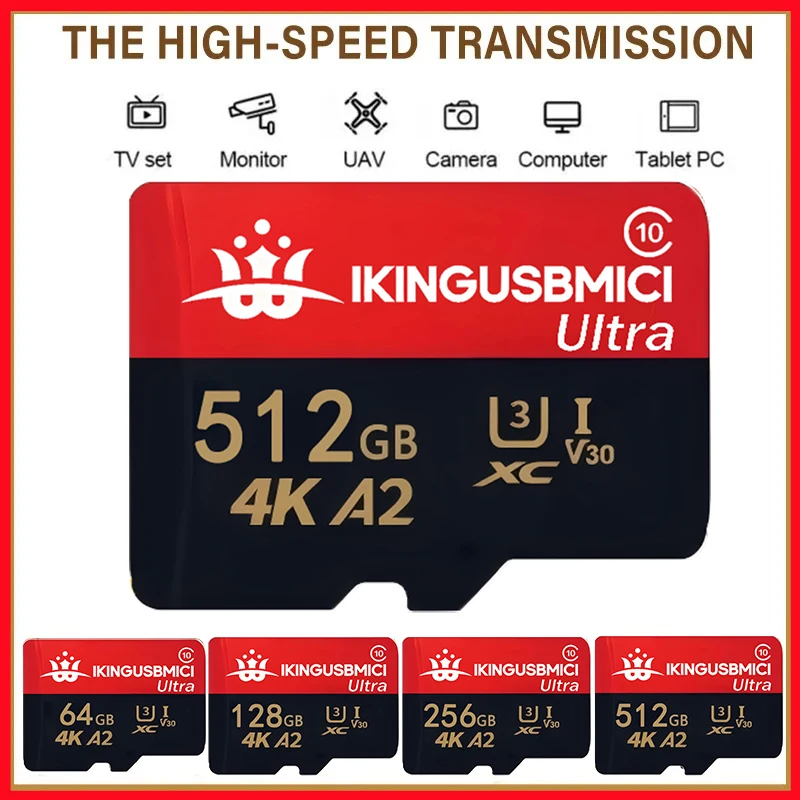 Memory for Reliable High Fast Flash Smartphone Quality High 10 Premium 32/64/128/256/512gb Durable Camera Class Tf Speed Card U3