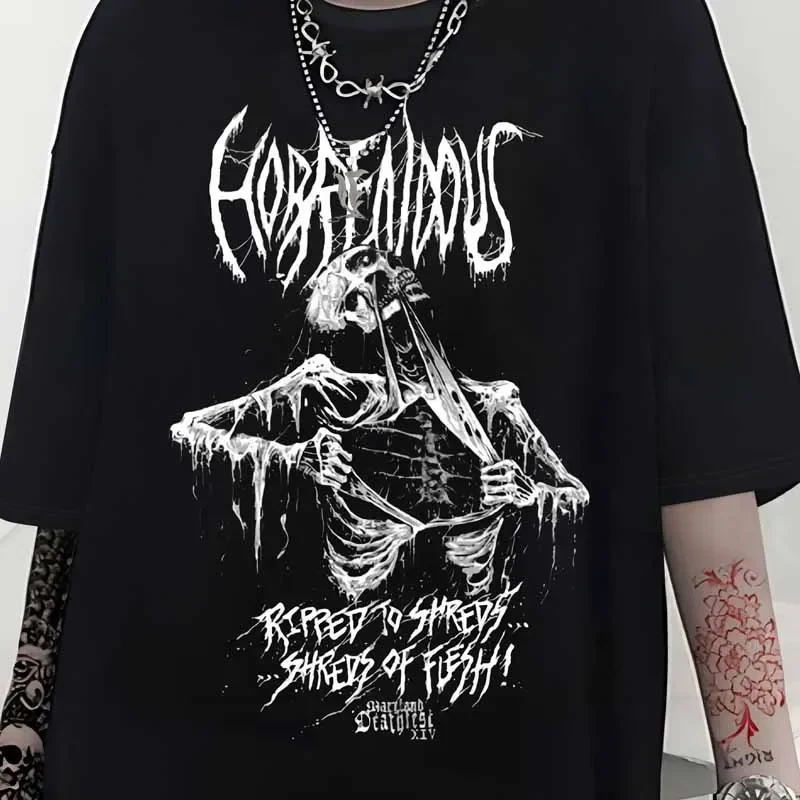 Gothic Female Punk Dark Streetwear T-Shirt Y2K T Shirt Punk Style Short Sleeve O Neck Summer Sport Shirt Fashion Jogging Top