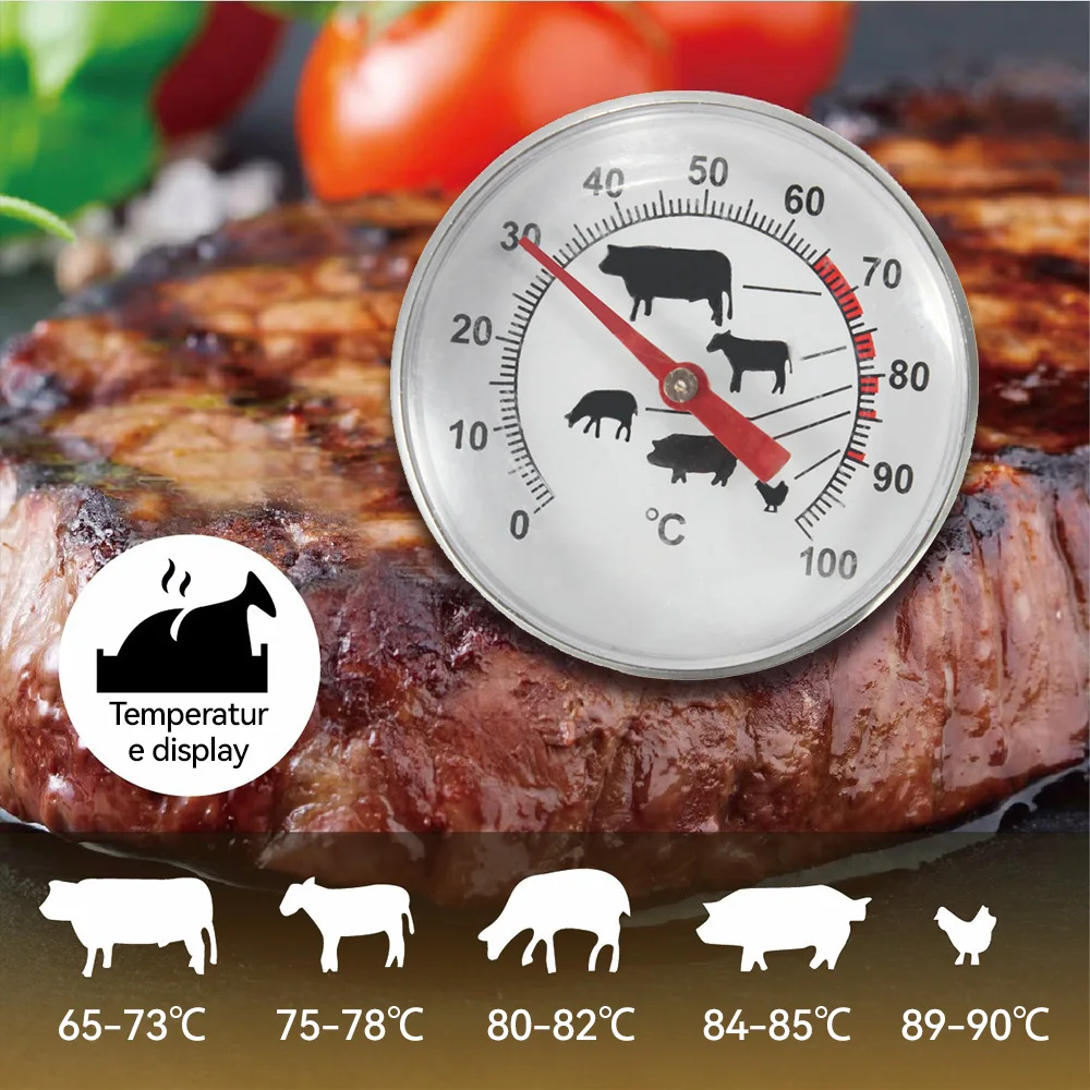 

Stainless Steel Food Thermometer Probe Instant Read Temperature Meter Steak Lamb Beef Meat Food Kitchen Cooking Kitchen BBQ Tool