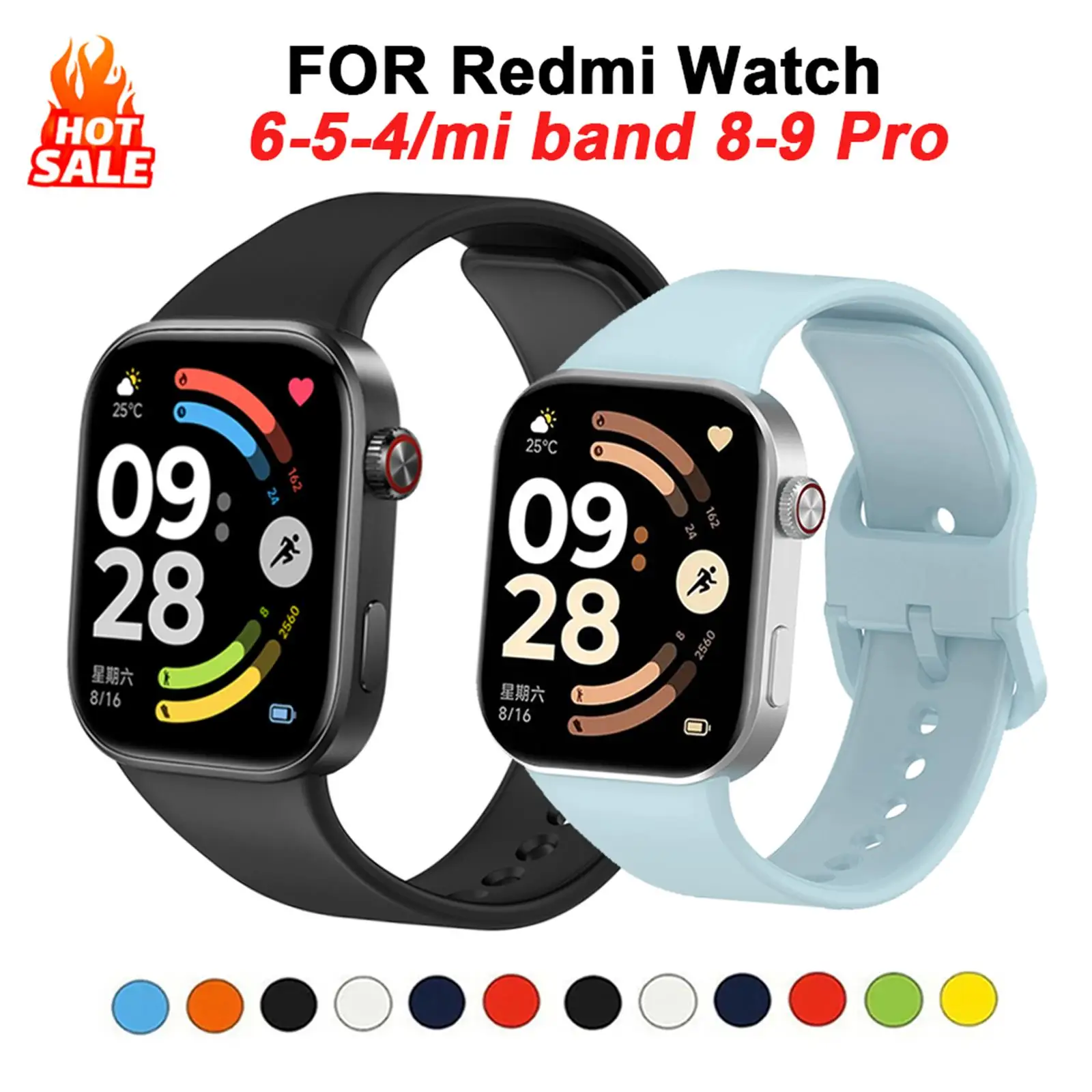 Original Silicone Strap For Redmi Watch 6 5 4 Smartwatch Sport Strap Wristband For Xiaomi Mi Band 9Pro 8Pro Bracelet Accessories