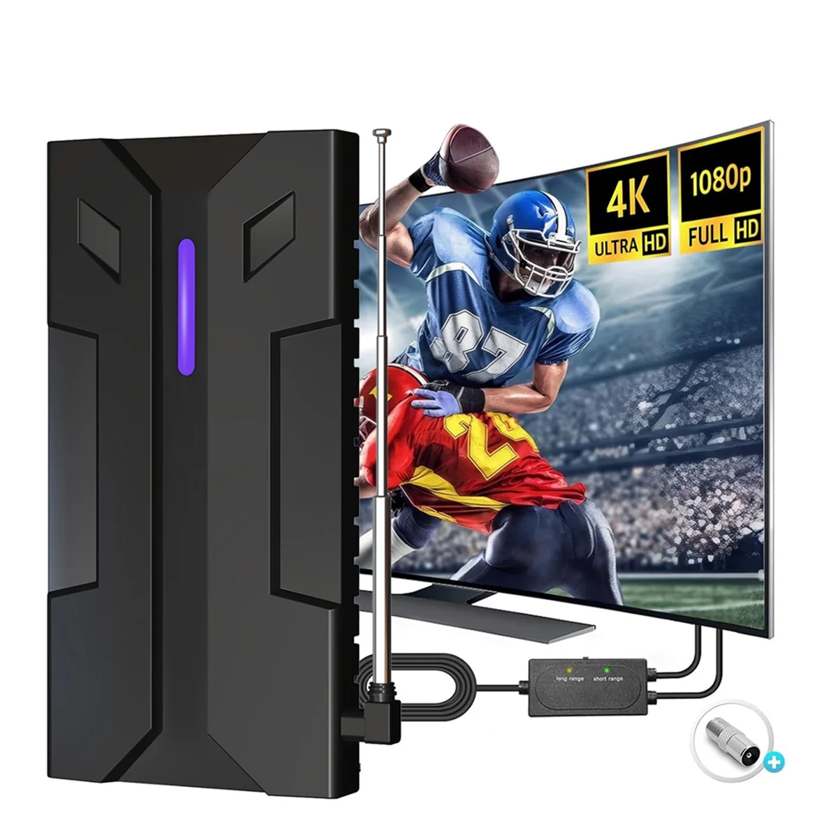 جديد 3C-قوية في الهواء الطلق داخلي إشارة قوية HDTV DVBT2 HD 4k كامل التلفزيون مكبر صوت أحادي هوائي رقمي للتلفزيون عالي المدى