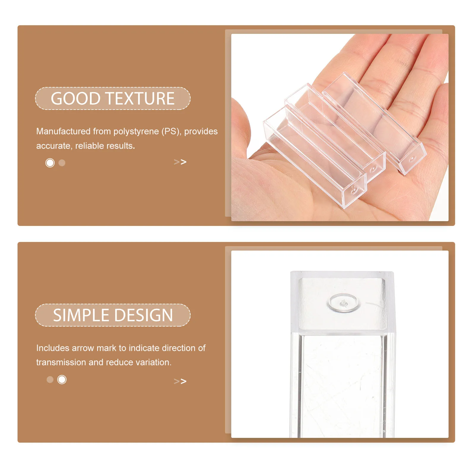 

10 PCS Disposable Plastic Cuvette High- Polystyrene Arrow Mark Laboratory Sample Volume