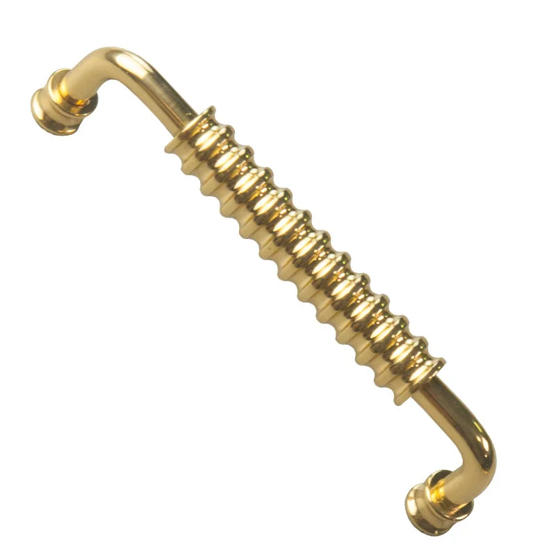 Brass Cabinet Door Handles and Knobs Bright Gold Drawer Pulls Vintage Kitchen Cupboard Handle Wardrobe Pull Hardware