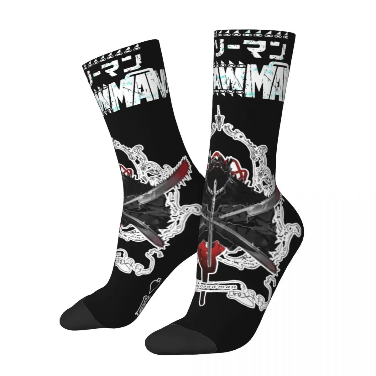 3D printing cosy Unisex Socks,Running Anime Chainsaw Man Acid Interesting Four Seasons Socks