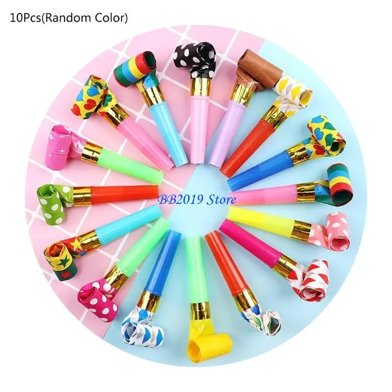 

Q0KB Kid’s Party Loudly Horn Noise Makers Blowout for Xmas Indoor Party Outdoor Game Supplies Cheering Squad