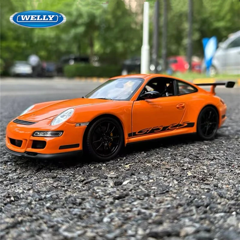 WELLY 1:24 Porsche 911 GT3 RS Alloy Track Racing Car Model Diecasts Metal Sports Car Model Simulation Collection Kids Toys Gifts