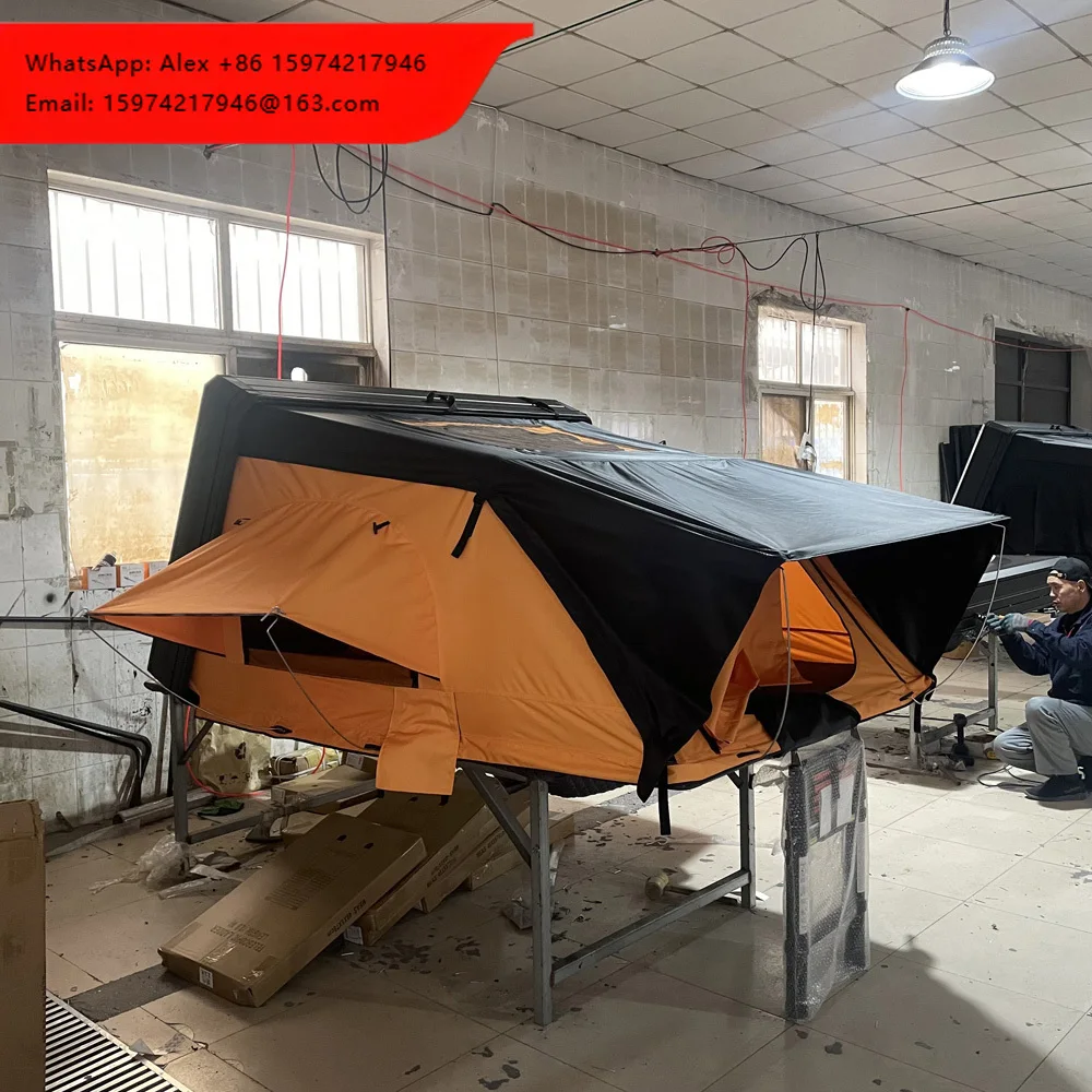 

3-4 Person Aluminum Hard Shell Roof Top Tent Outdoor Hiking Camping Glamping Car Rooftop Tent