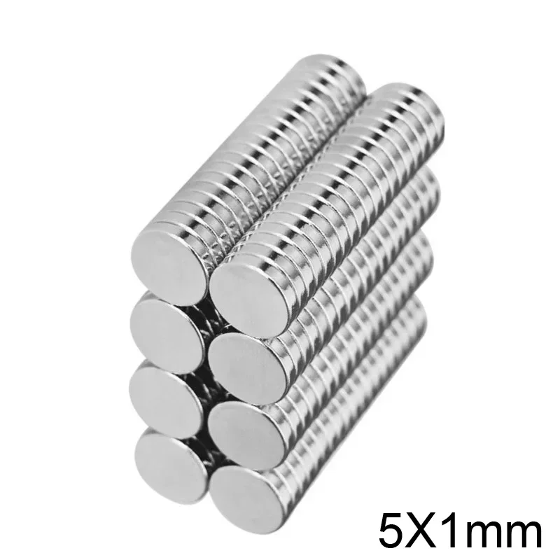 100/200/500/1000/2000PCS  5*1 Thin Strong Neodymium Magnet 5x1mm Minor Small Round Permanent Magnet 5x1 Powerful Magnets Disc