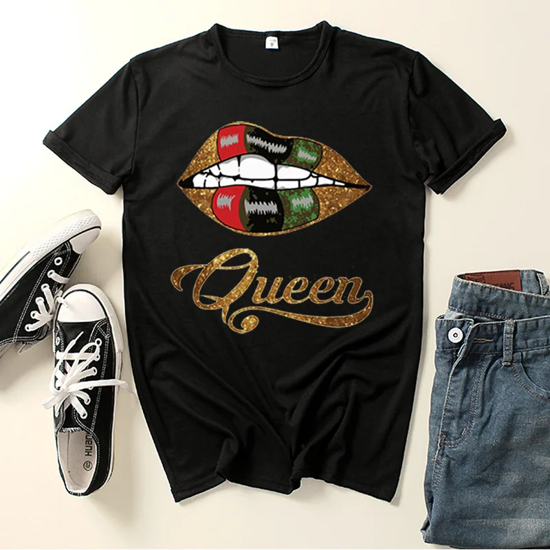 

Queen Lips Tooth Print Women T Shirt Short Sleeve O Neck Loose Women Tshirt Ladies Tee Shirt Tops Clothes Camisetas Mujer