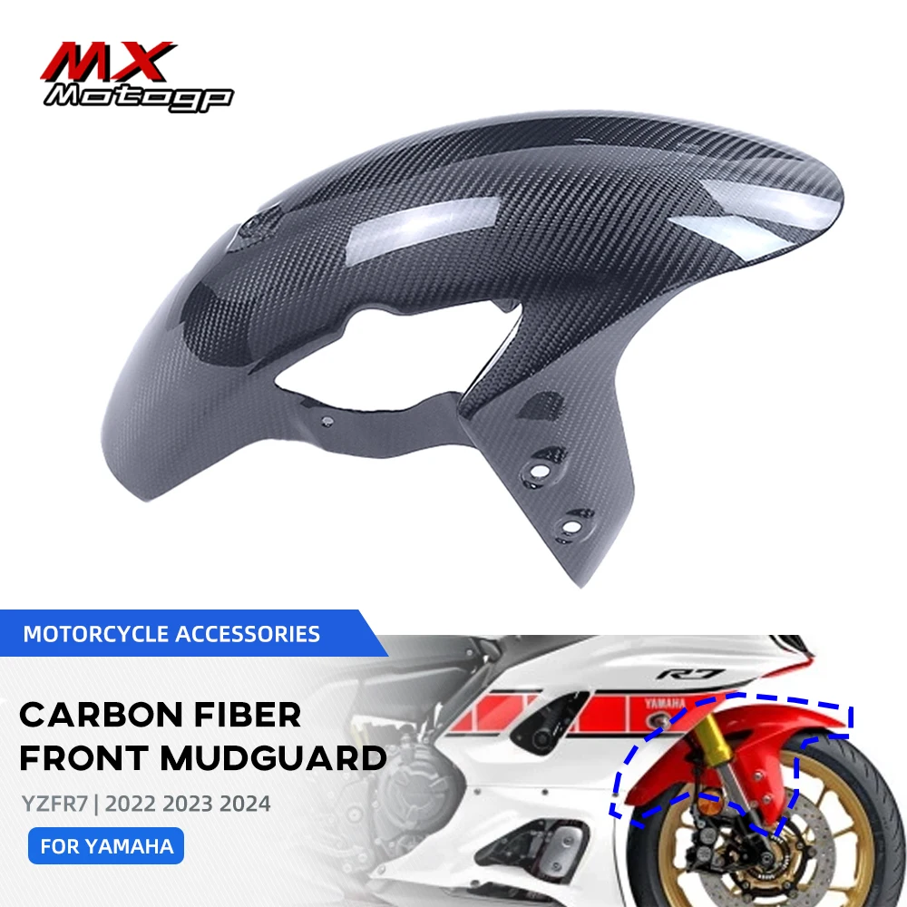 YZFR7 2024 Motorcycle Carbon Fiber Front Fender Wheel Hugger Mudguard Spoiler Fairing For YAMAHA YZF R7 YZF-R7 2022 2023