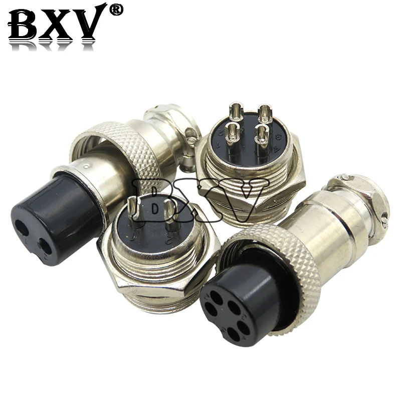 1Set GX16 2/3/4/5/6/7/8/9 Pin Male & Female 16mm Ibuw Metal Circular Aviation Connector Socket Plug 2PIN 3PIN 4PIN 5PIN 6PIN BXV