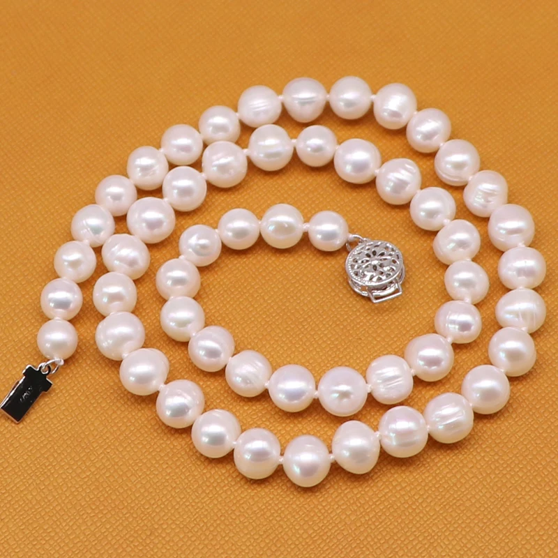 HOOZZ.P 6-7mm White Freshwater Choker Length Pearl Necklace For Women,A Gem Quality,Natural Cultured