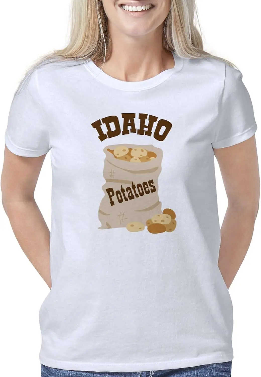 CafePress IDAHO Potatoes Women's Classic T Shirt Women's Relaxed Fit Light T-Shirt