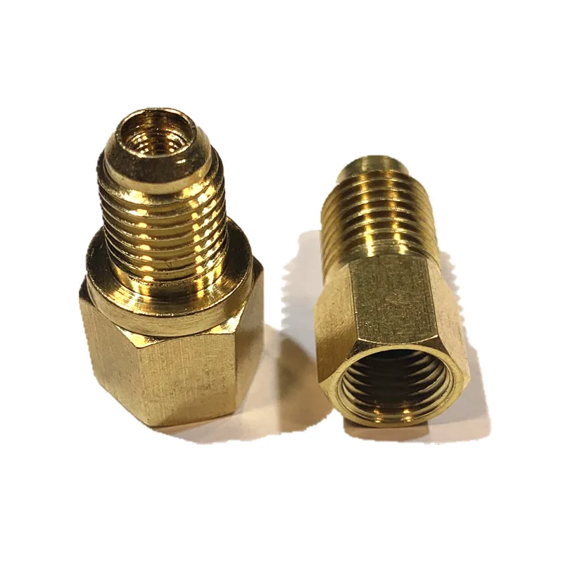 Copper Refrigeration Conversion Adapter 1/2ACME-1/4SAE Vacuum Pump Connector for Air Conditioner