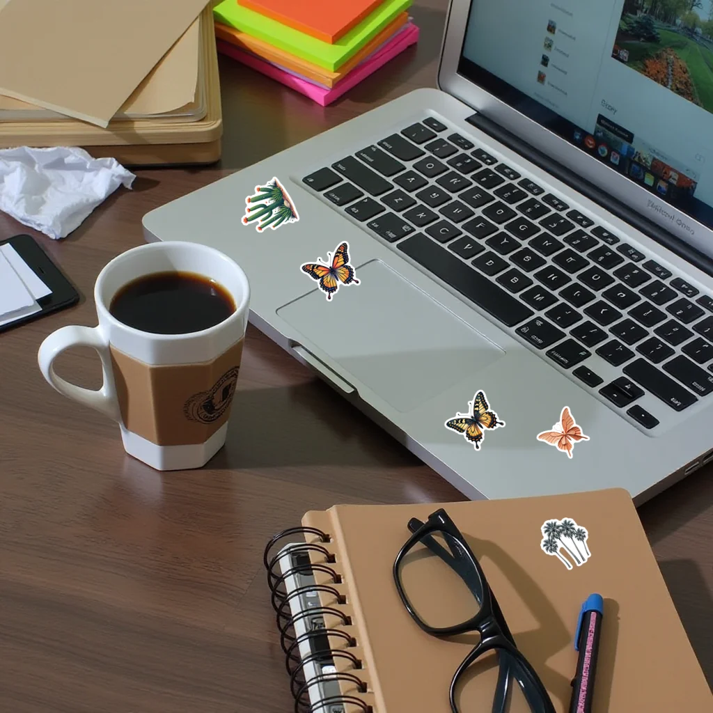 35pcs-100pcs Decals  Waterproof Cactus Stickers Balloon Stickers Palm Tree Stickers for Phone Customization Instrument Adornment