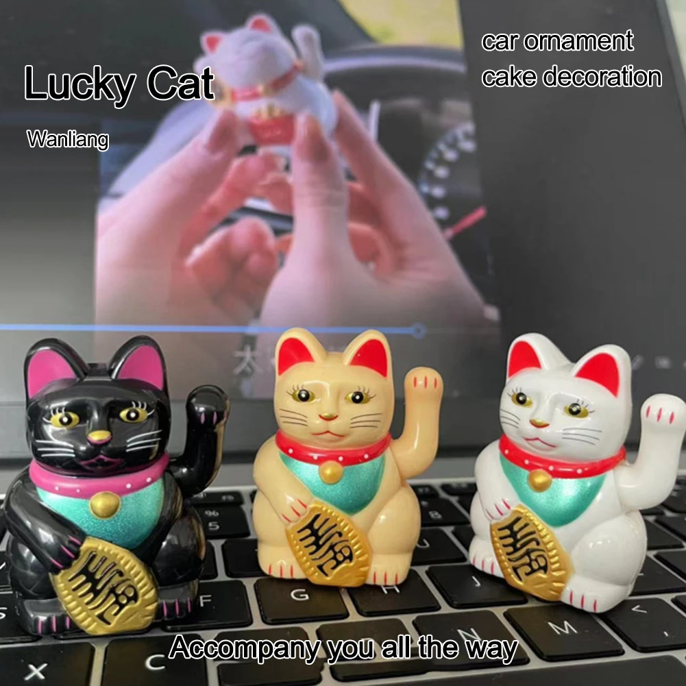 

Solar Powered Automatic Waving Cat Beckoning Fortune Cat Lucky Cat For Office Decor Car Ornament Birthday Gift Home Decoration