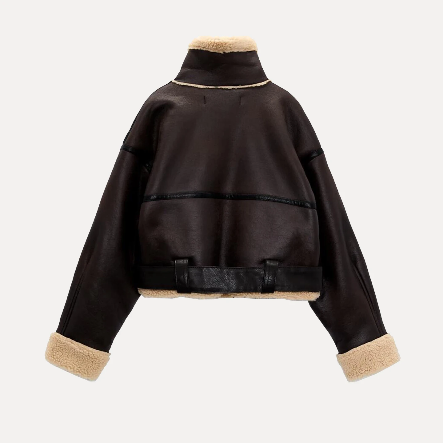 Faionable Commuter Sle Cappotto in pelle ort da donna Autunno 2025 Ele Personali con cerniera abbinata lunga Sve Ladies Jaet