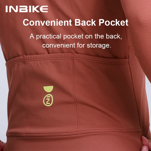 Imagen 2 del producto INBIKE-Camiseta de bicicleta para hombre, chaqueta de lana de manga larga cálida para bicicleta de invierno, equipo para montar en bicicleta de carretera