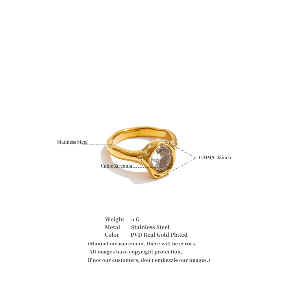 Yhpup Größe 678 Edelstahl Zirkonia Ring PVD-Beschichtet Trendiger Frischer Zarter Schmuck 2026 Großhandel – Detail 1
