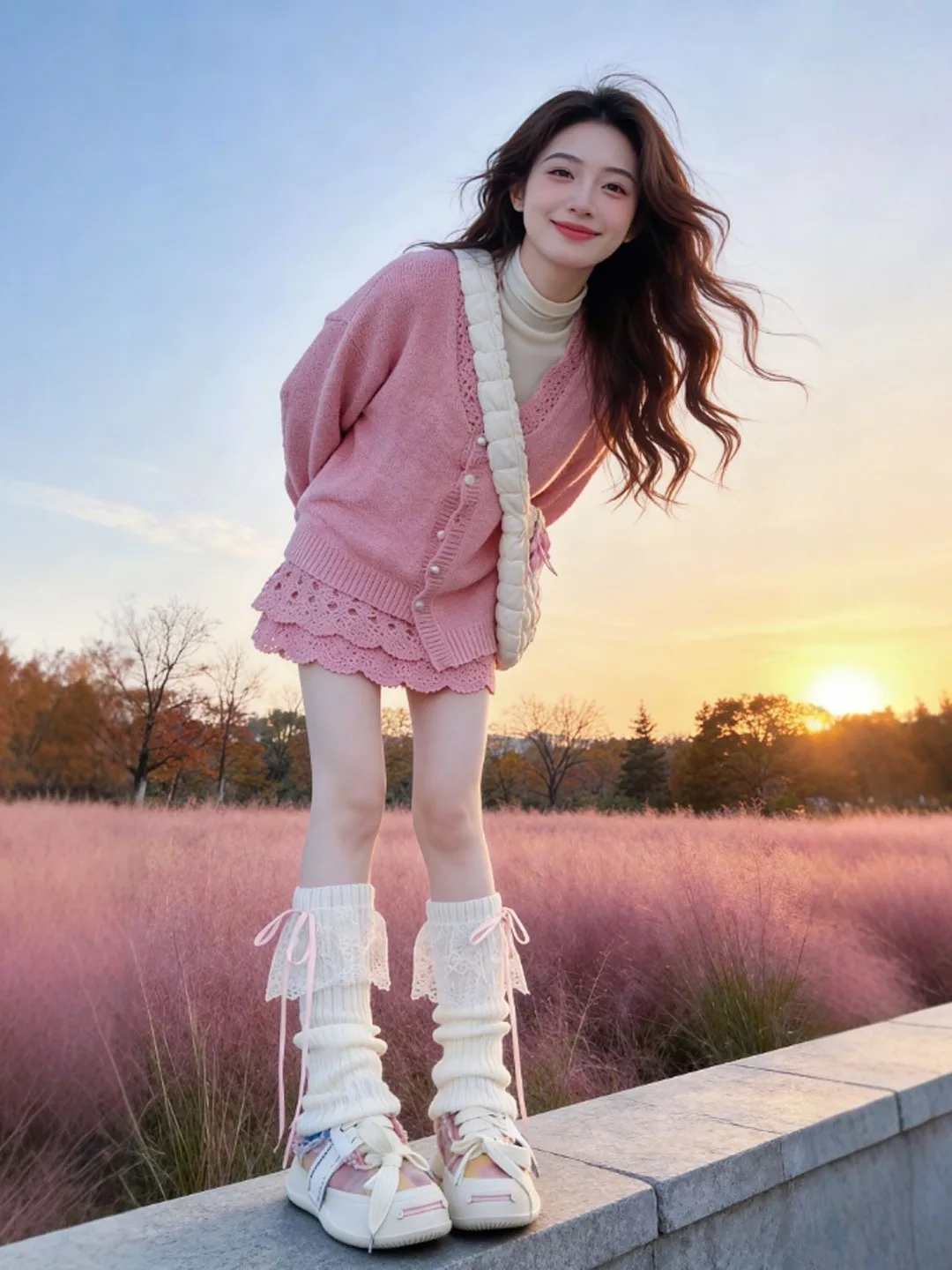 

Unique V-ne Knitwear Skirt Set Spring 2026 Anti-aging Sli f-length Comfortable Cotton High-waist Faionable Women's...