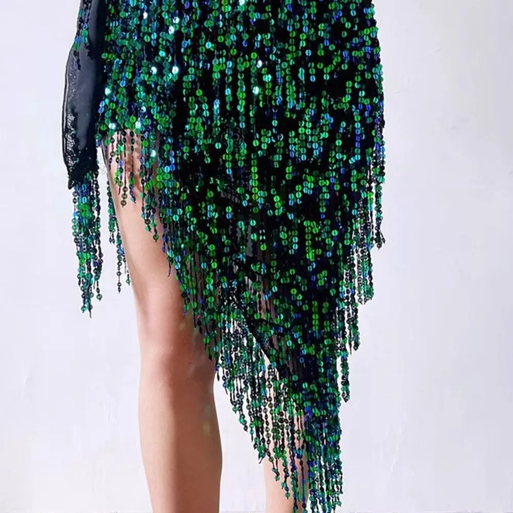 Dancer Tassels Sequin Fringed Skirts Bohemian Sequins Belly Dance Belt Sexy Waist Chain Women