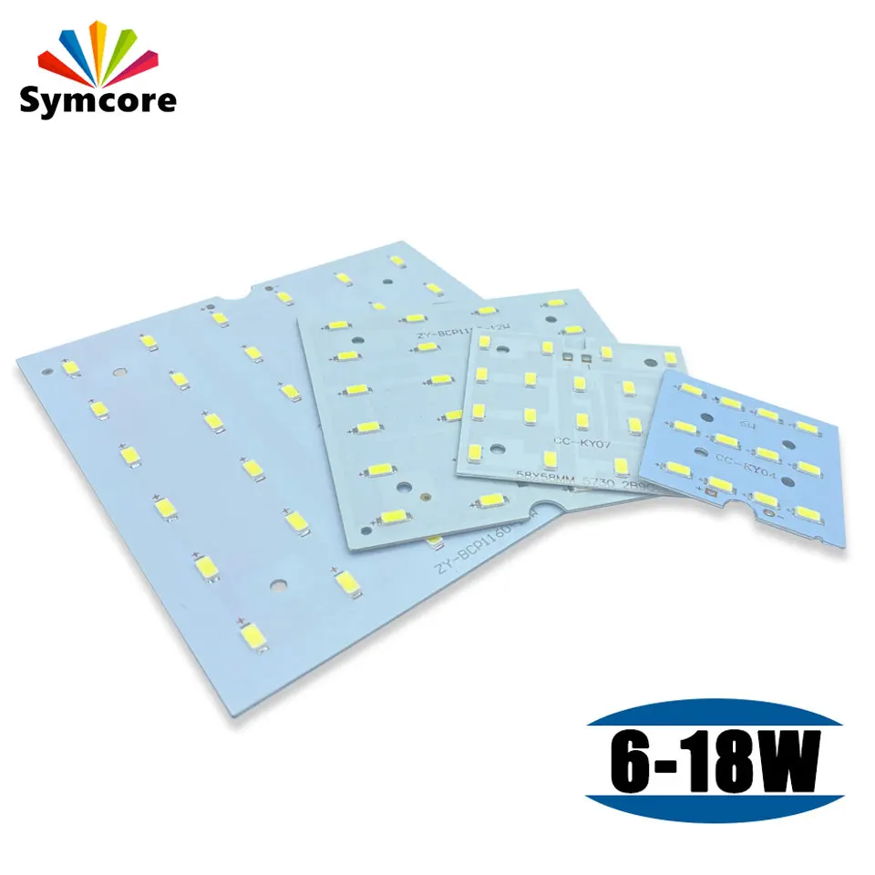 LED Downlight Aluminum Plate Chip 9W 12W 18W Lamp Beads Pure White Warm White LED PCB Lighting Heatsink SMD5730 For Panel Lamps
