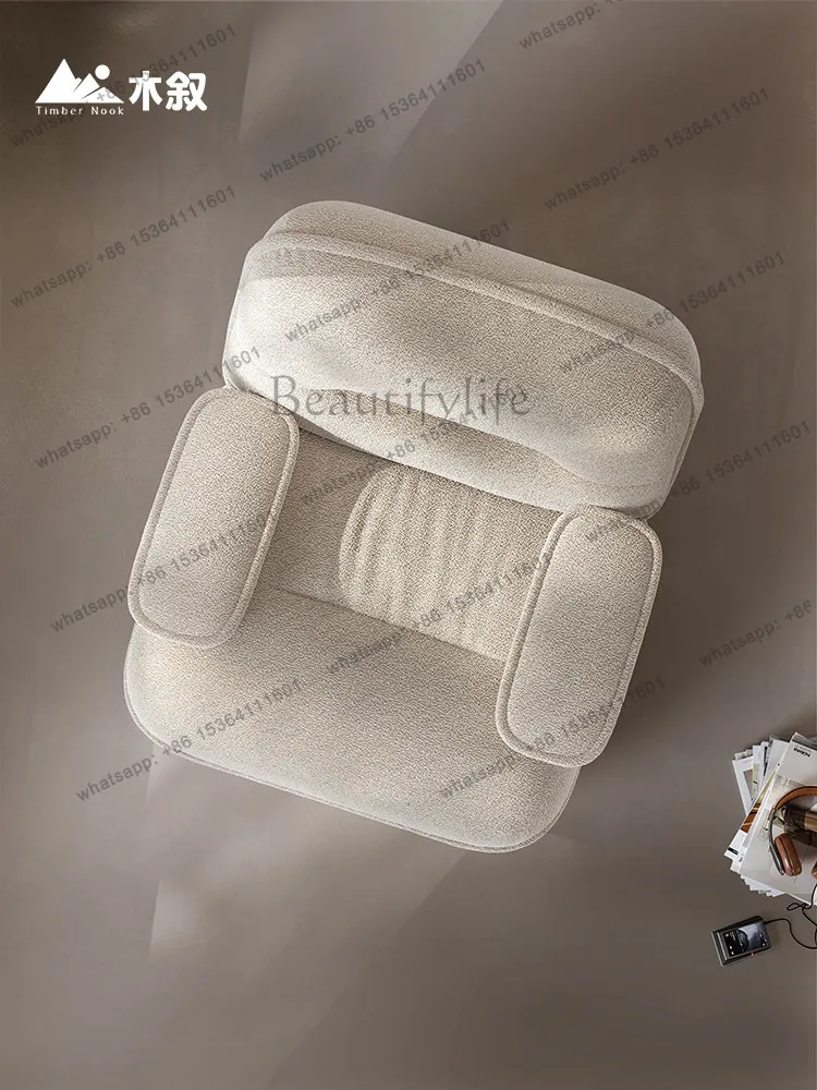 LD Fabric Single Sofa Chair Balcony Living Room Bedroom Lamb Fleece Leisure Chair