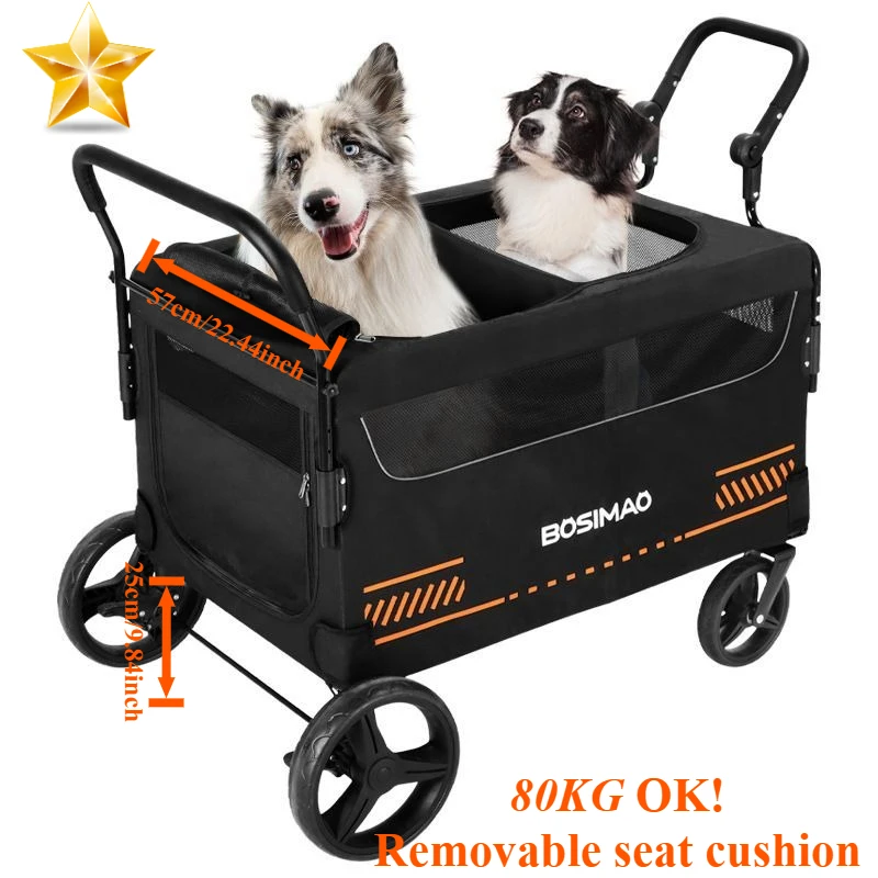 

Foldable Pet Hand Stroller for Extra large Dogs Mobility Scooter for Elderly Ideal for Outdoor Walks and Camping