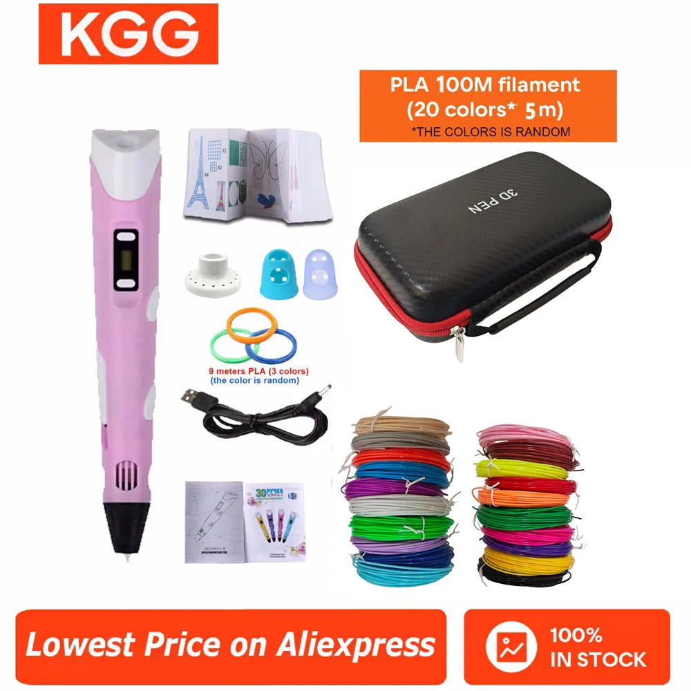 

3D Pen For Children 3D Drawing Printing Pen with LCD Screen With PLA 1.75mm Filament Toys for Kids Christmas Birthday DIY Gift