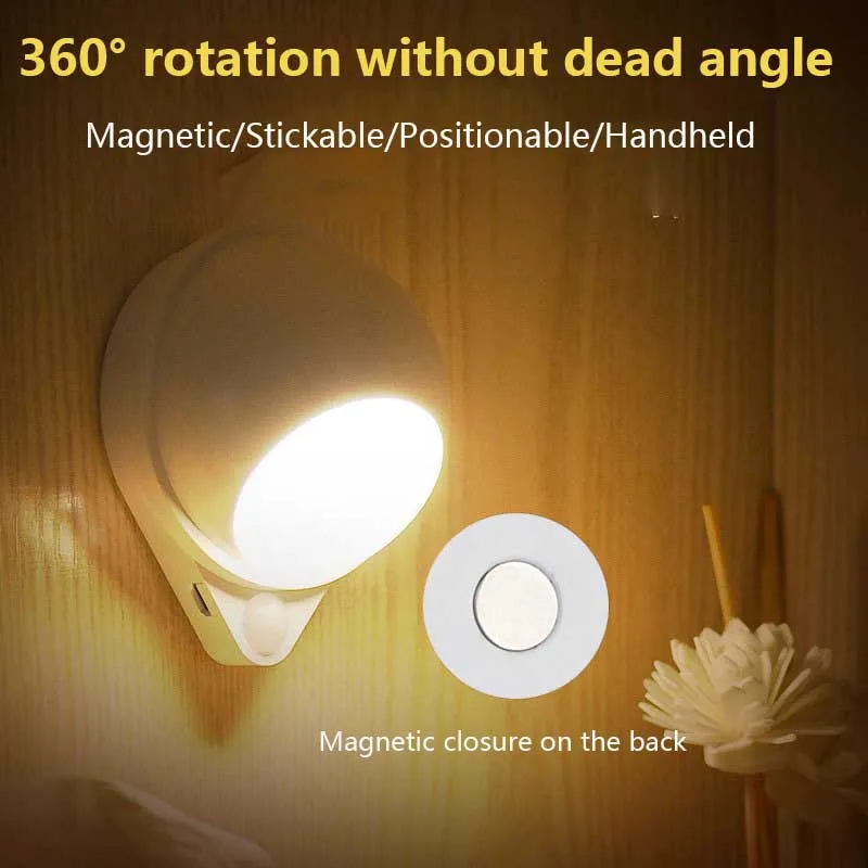 LED Night Light USB Charging Intelligent Human Induction For Bedside Cabinet Home Wardrobe Lighting Motion Sensor Light Led Lamp