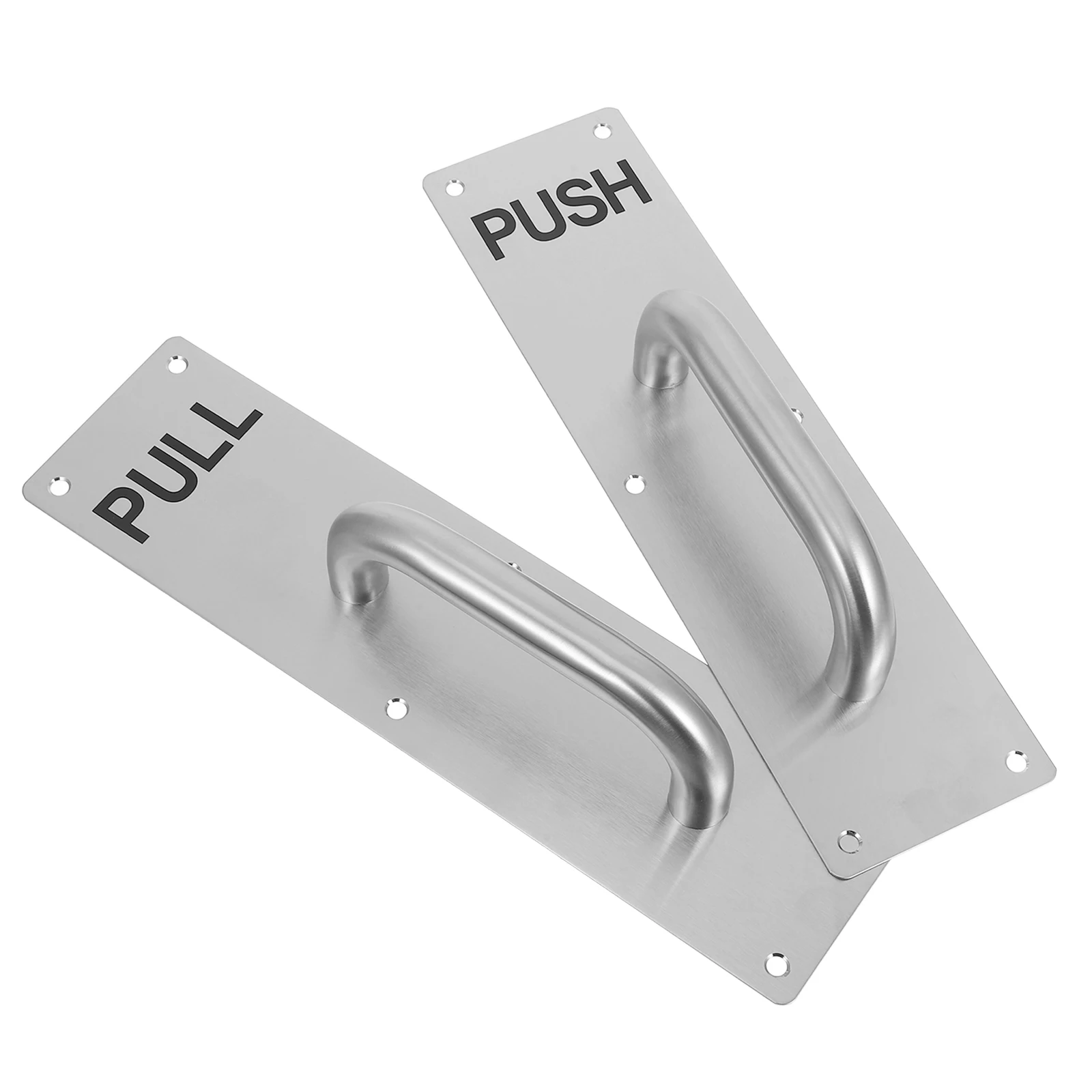 

1 set Stainless Steel Push Pull Door Handles Sliding Doors Directional Signage Office Hotel Commercial Hardware
