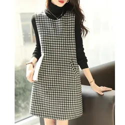 Leisure Temperament Mid Length Autumn/Winter New Sleeveless Vest Women Dress