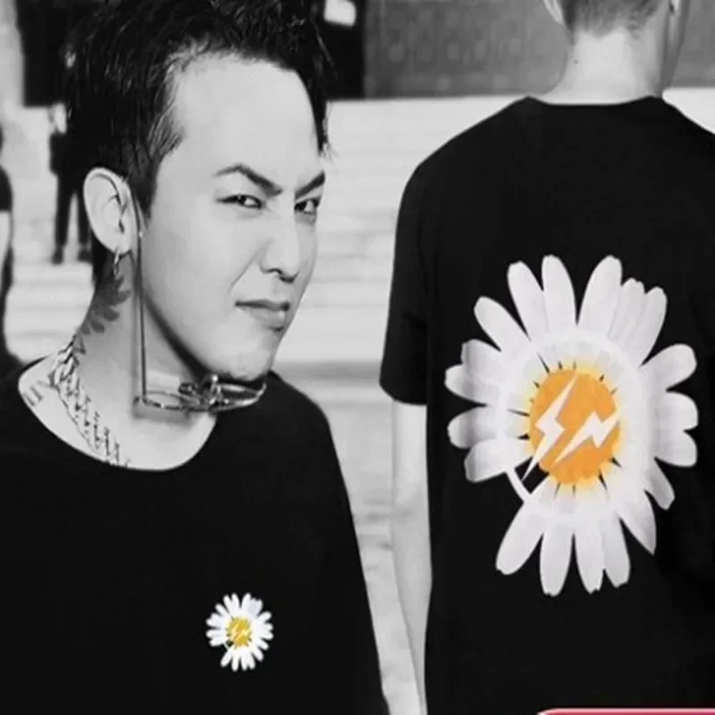 GD Fujiwara Hakurosak Chrysanthemum printed t-shirt 2024 fashion brand new high street short sleeve men clothing