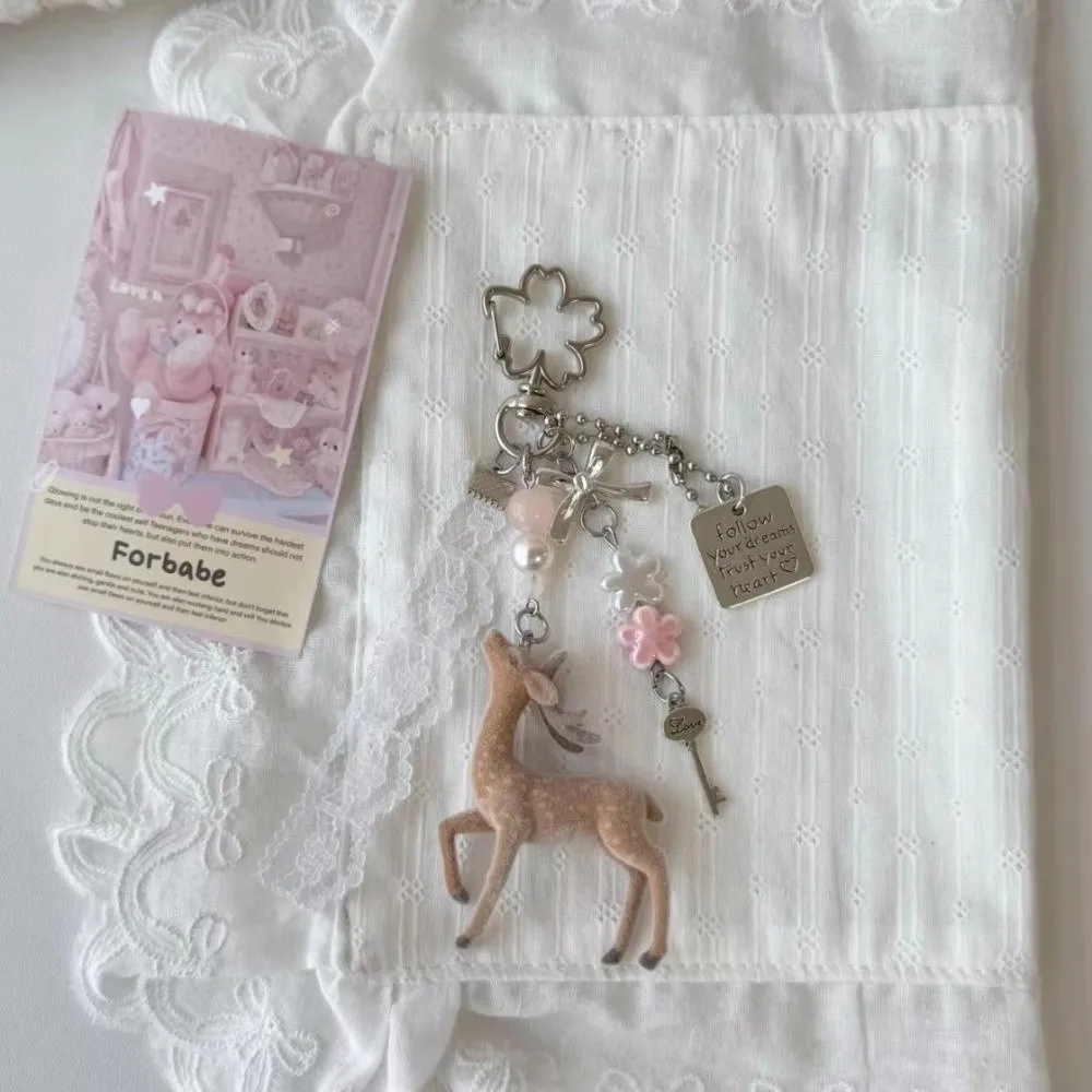 Cute Portable Christmas Elk Handmade 3D Phone Charms Korean Style Bag Pendant Christmas Gift