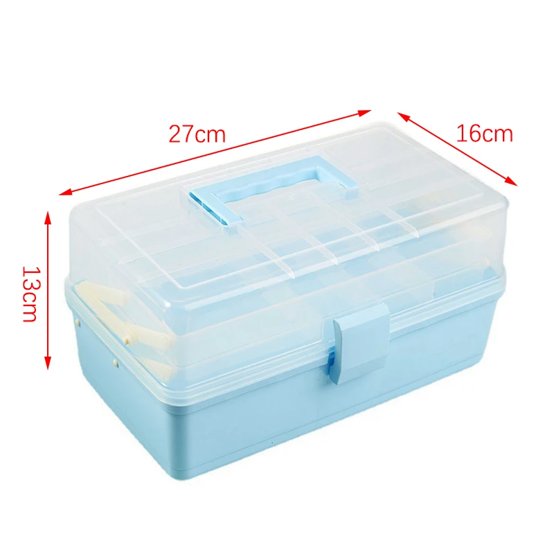 3 Layers Large Capacity Storage Box Foldable Multifunctional Plastic Portable Makeup Hairpin Organizer Nail Art Jewelry Box