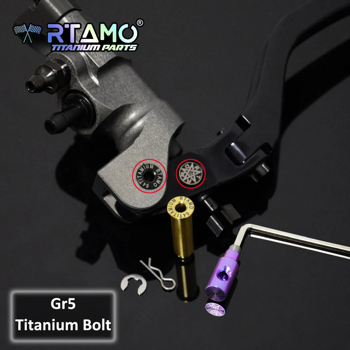 

RTAMO Титановый тормозной насос Pin рычаг болт Jackscrew для главного цилиндра ЧПУ Brembo