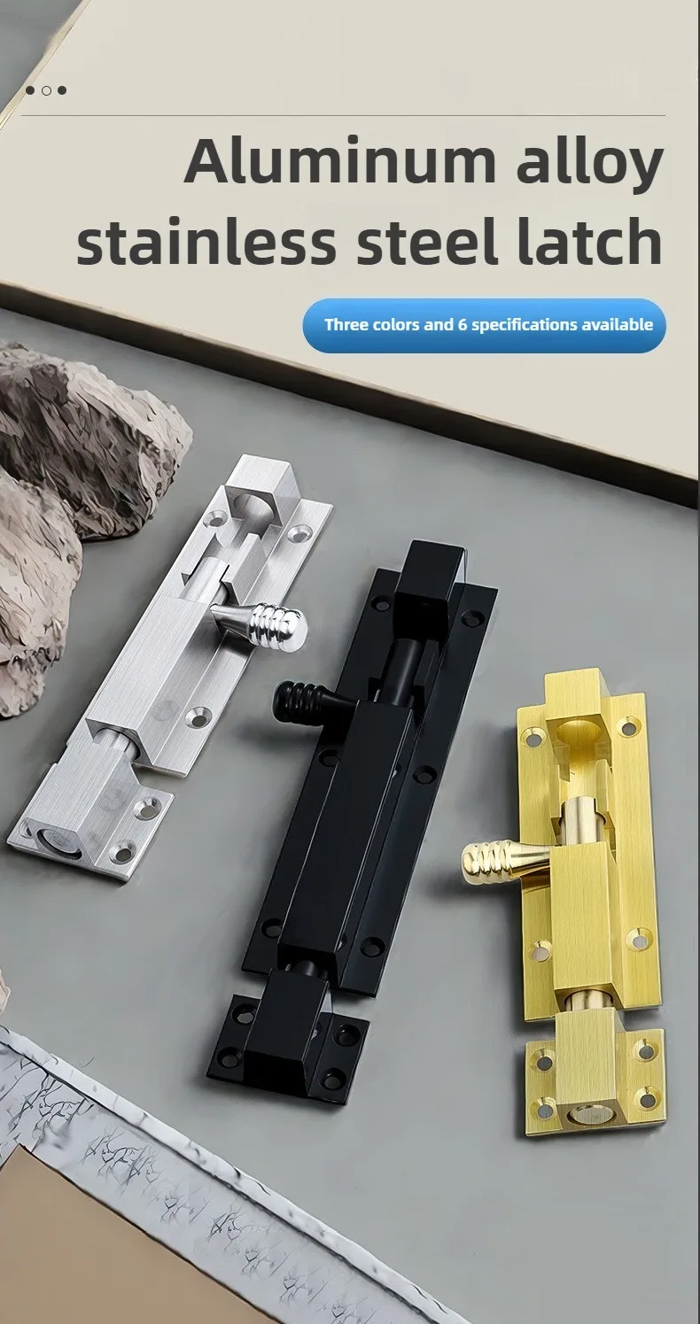Aluminiumlegierung Türsicherheitsschloss Fensterriegel Hochbelastbar Verstärkter Schiebetor-Turmriegel Verschluss Haushaltsbeschlag – Detail 2